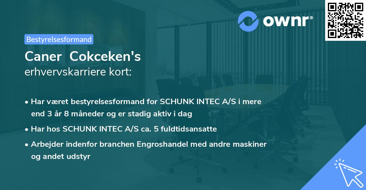Caner  Cokceken's erhvervskarriere kort