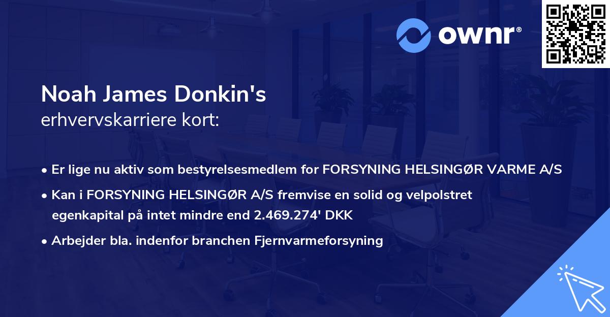Noah James Donkin's erhvervskarriere kort