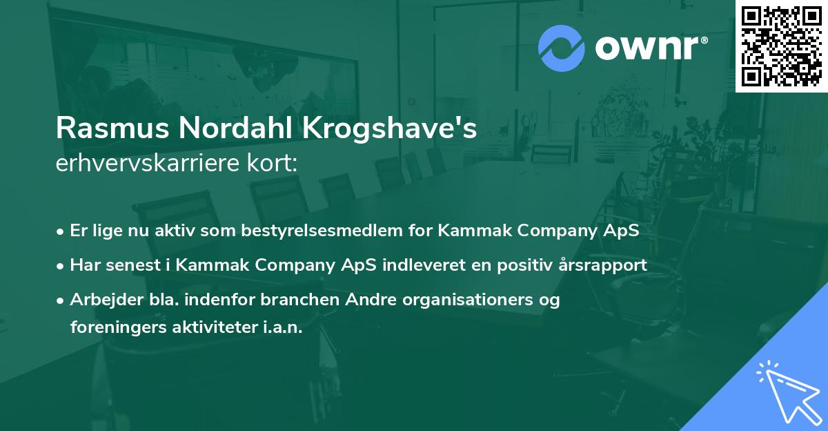 Rasmus Nordahl Krogshave's erhvervskarriere kort