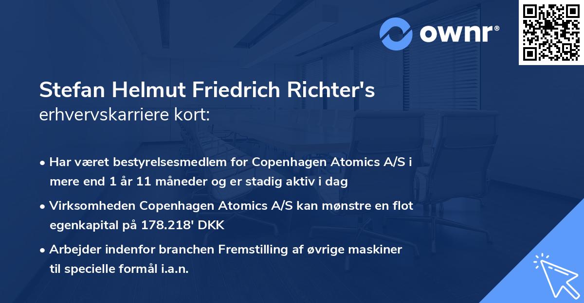 Stefan Helmut Friedrich Richter's erhvervskarriere kort