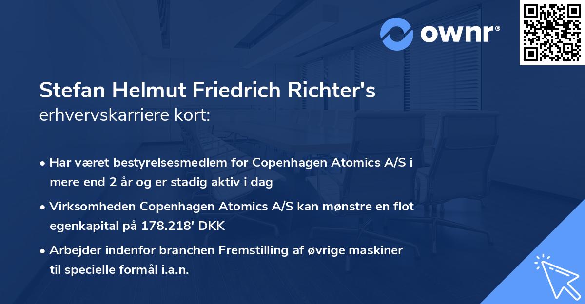 Stefan Helmut Friedrich Richter's erhvervskarriere kort