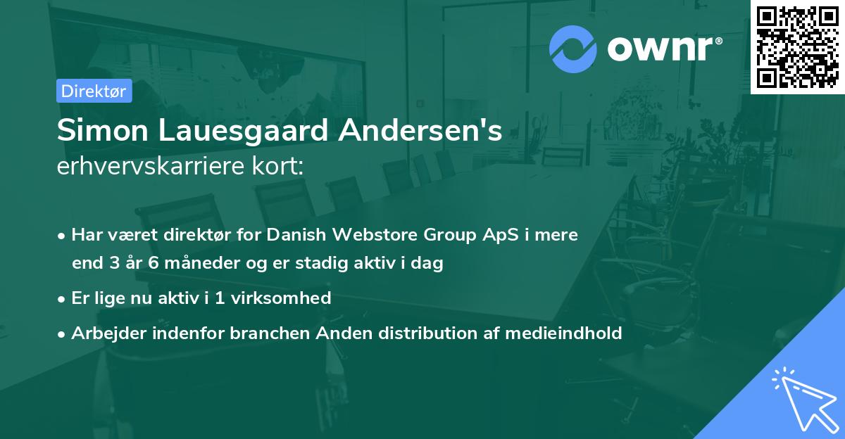 Simon Lauesgaard Andersen's erhvervskarriere kort