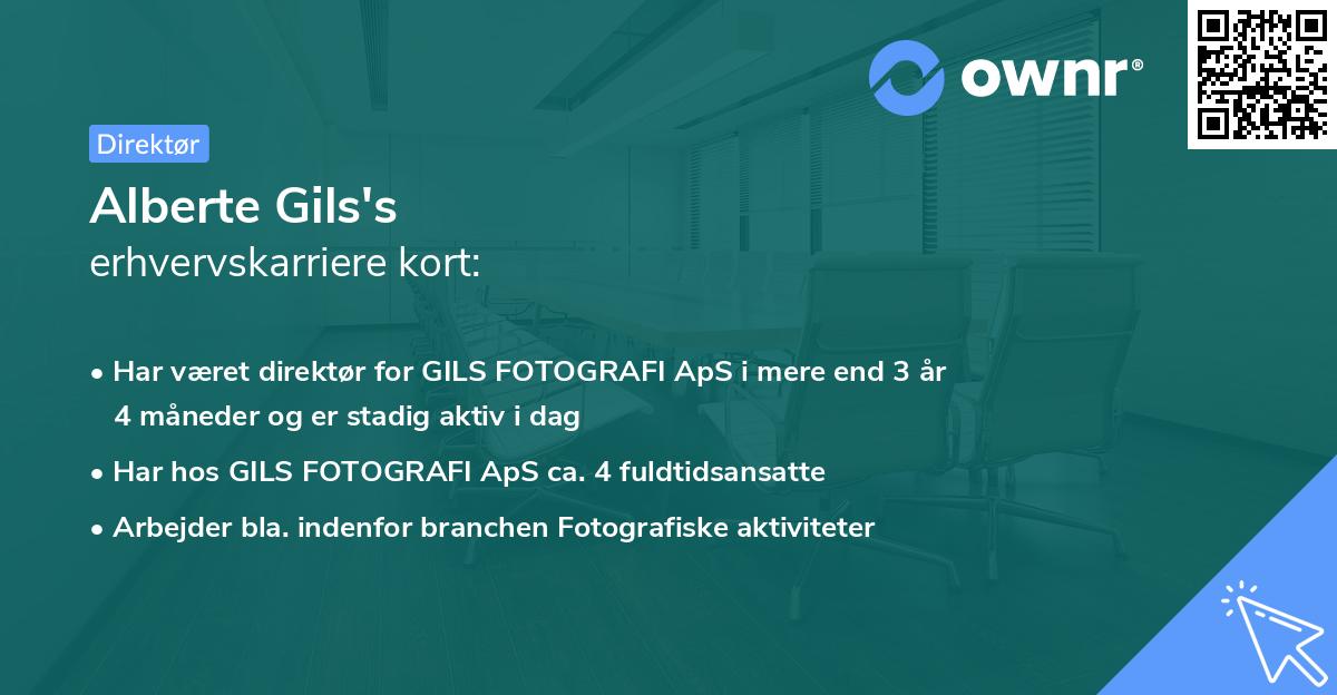 Alberte Gils's erhvervskarriere kort