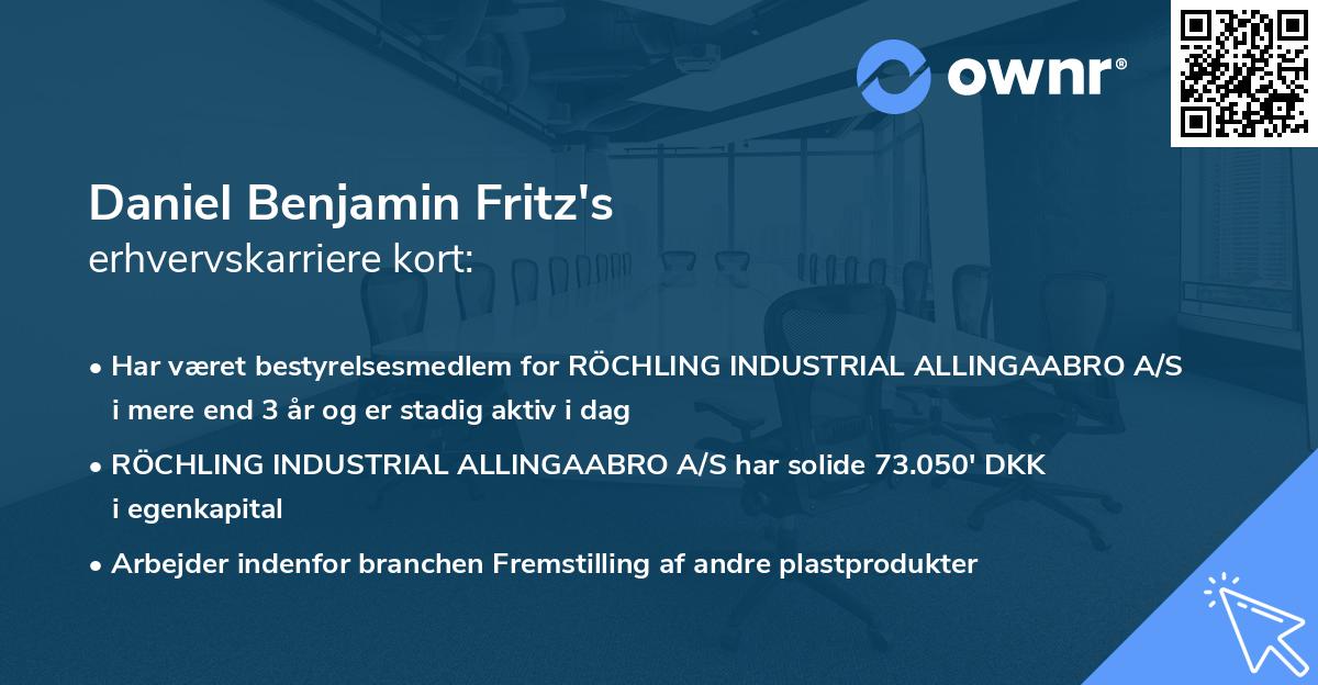 Daniel Benjamin Fritz's erhvervskarriere kort