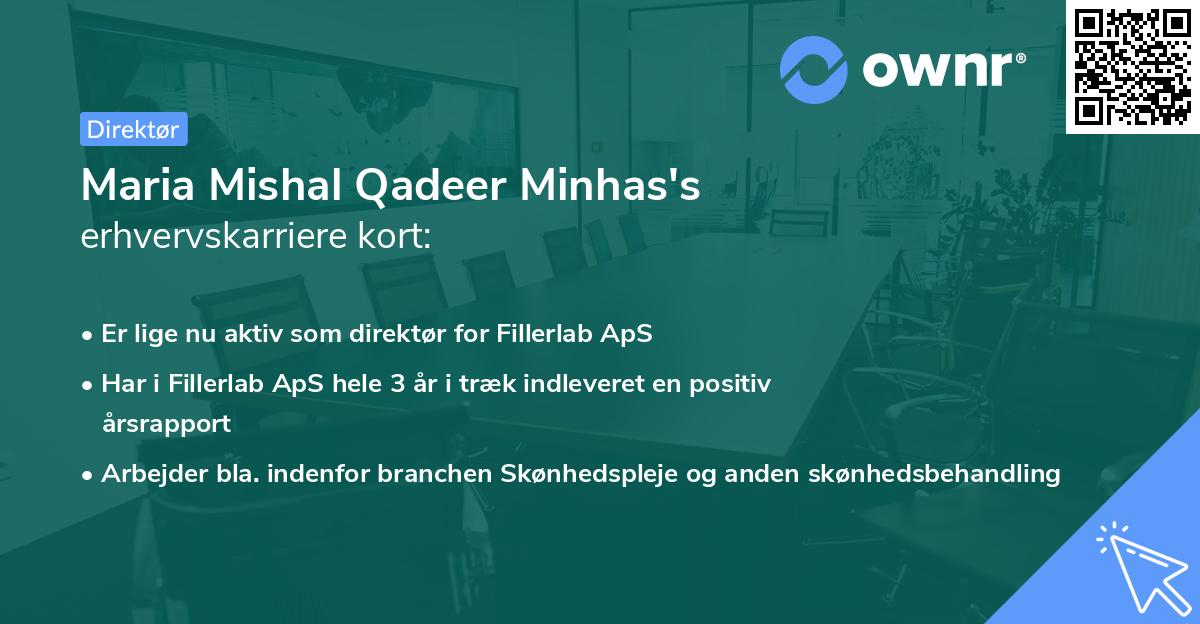 Maria Mishal Qadeer Minhas's erhvervskarriere kort