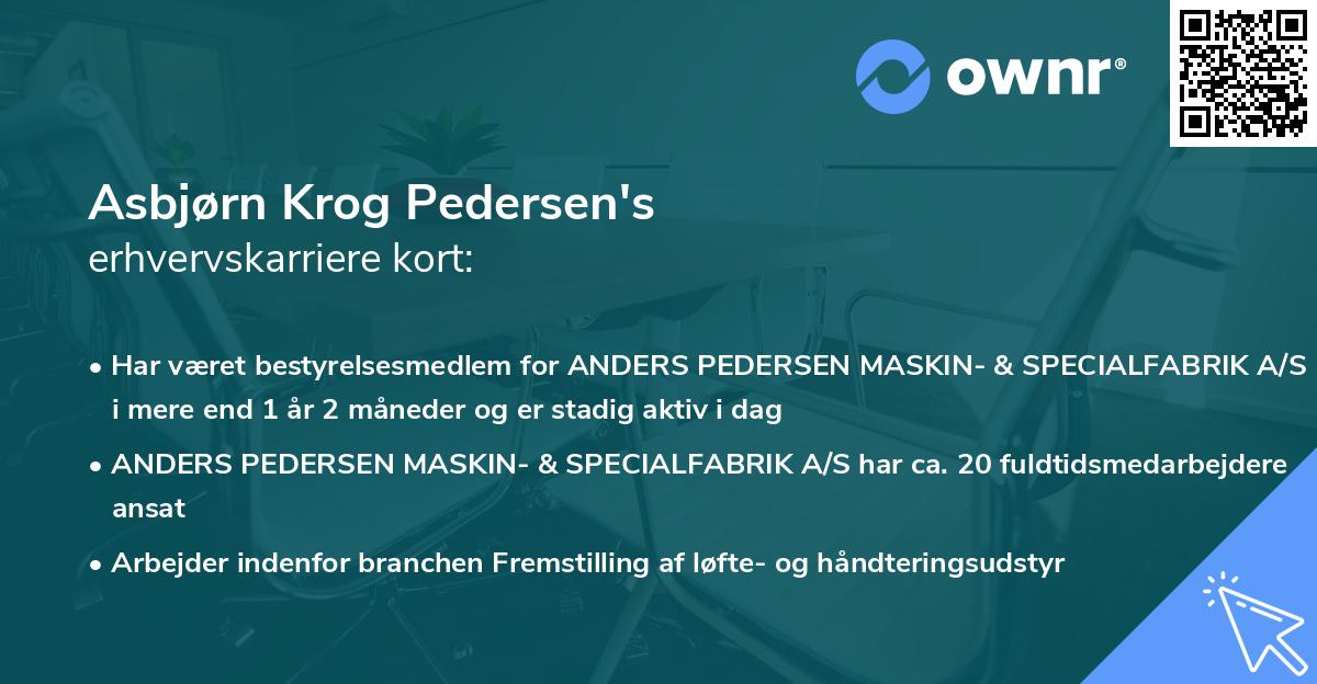 Asbjørn Krog Pedersen's erhvervskarriere kort