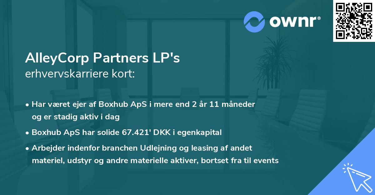AlleyCorp Partners LP's erhvervskarriere kort