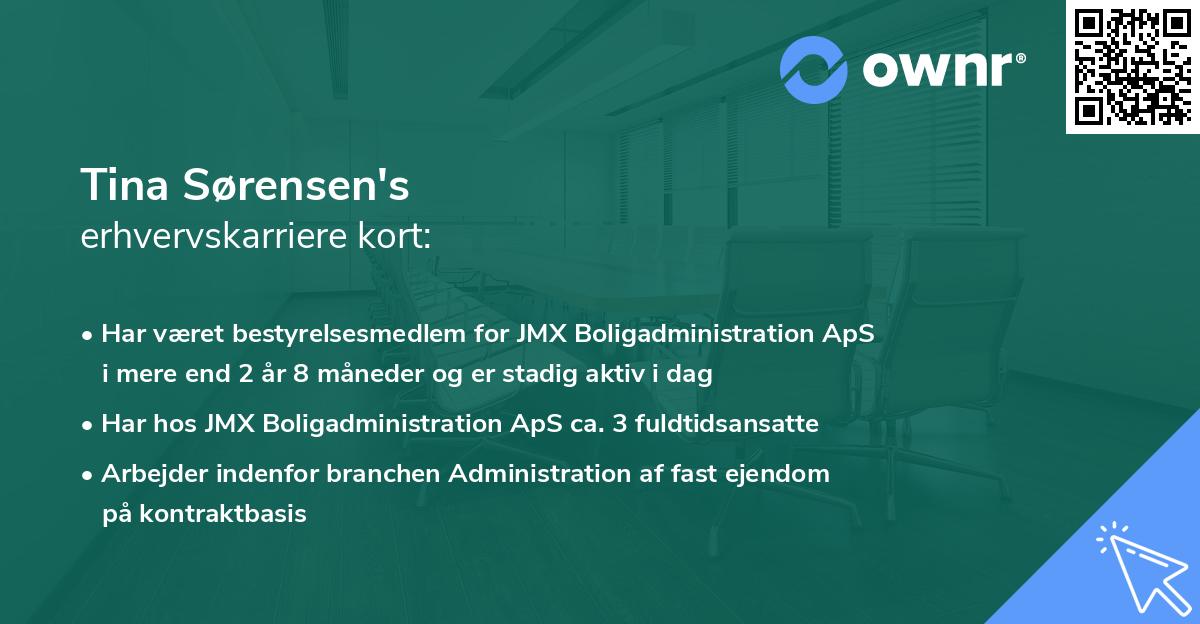 Tina Sørensen's erhvervskarriere kort