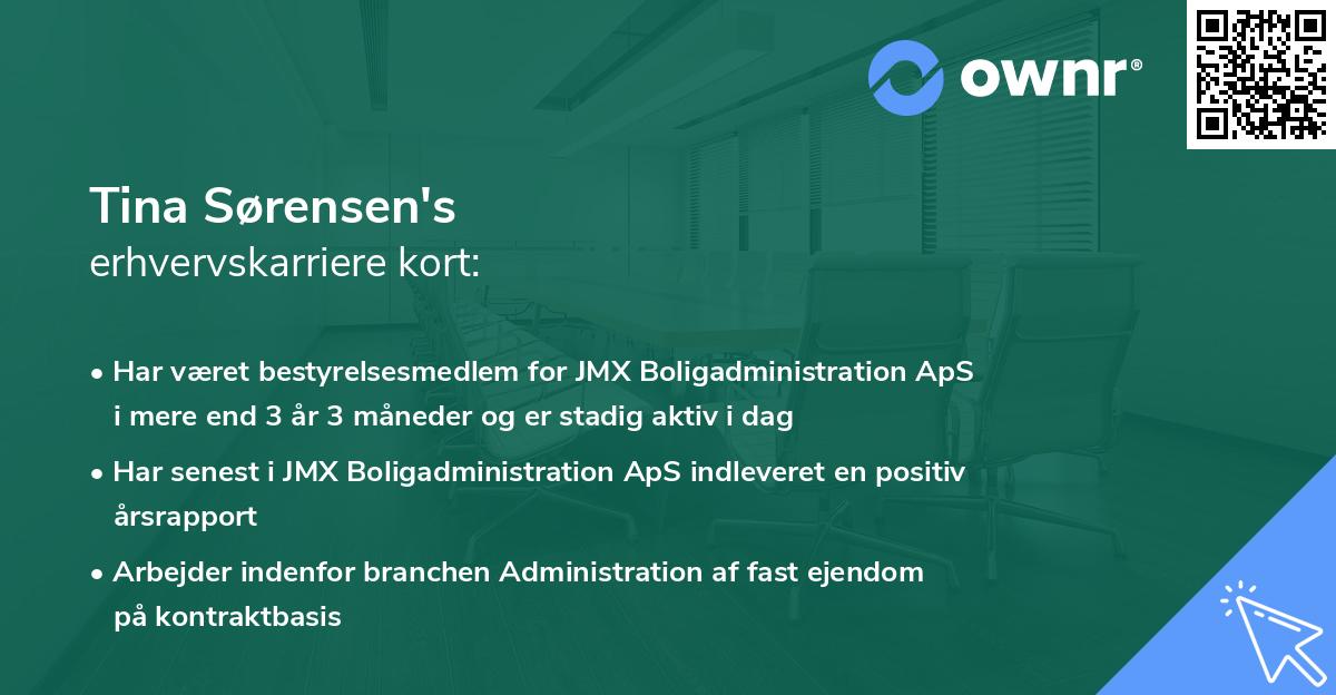 Tina Sørensen's erhvervskarriere kort