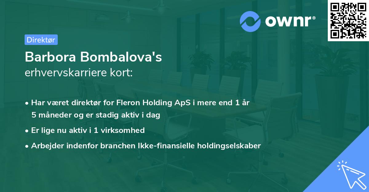 Barbora Bombalova's erhvervskarriere kort