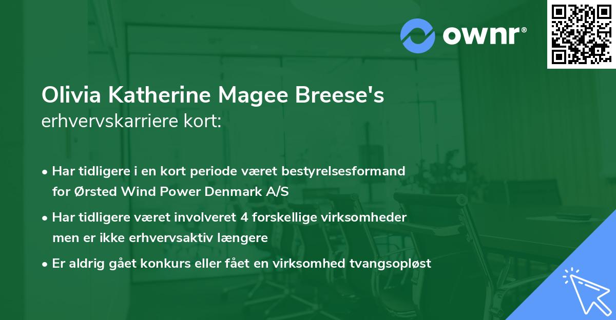 Olivia Katherine Magee Breese's erhvervskarriere kort