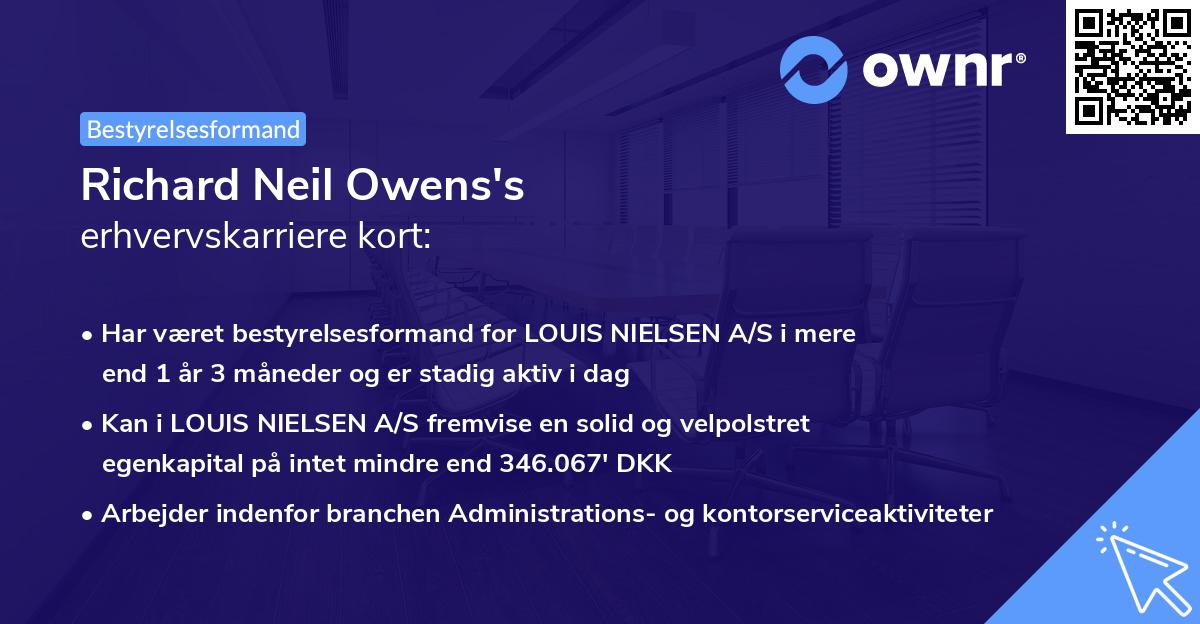 Richard Neil Owens's erhvervskarriere kort