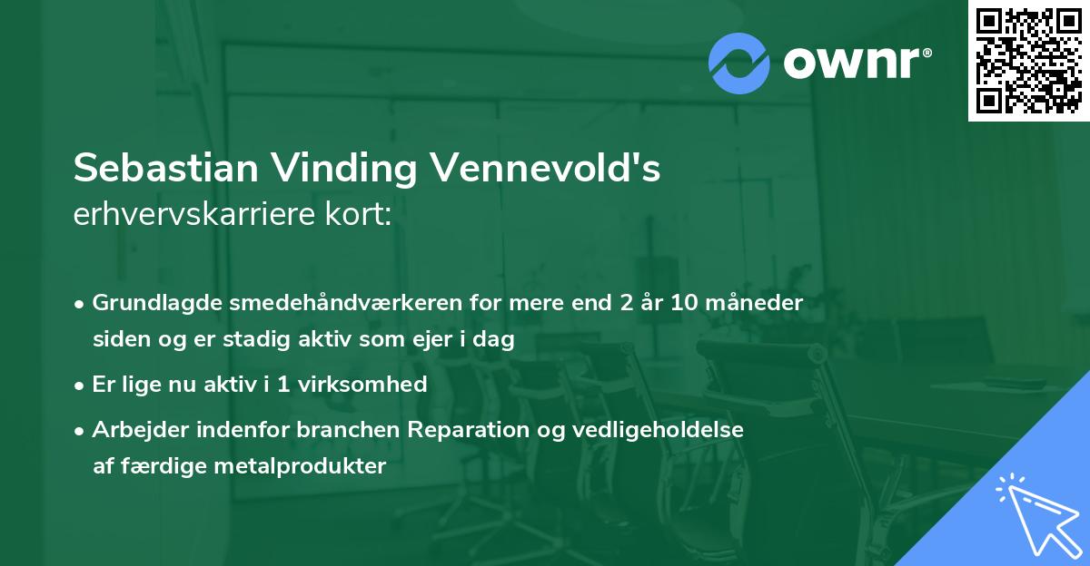 Sebastian Vinding Vennevold's erhvervskarriere kort