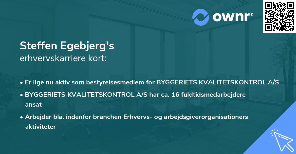 Steffen Egebjerg's erhvervskarriere kort