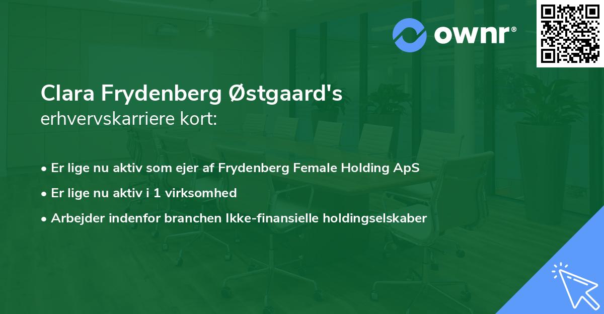 Clara Frydenberg Østgaard's erhvervskarriere kort