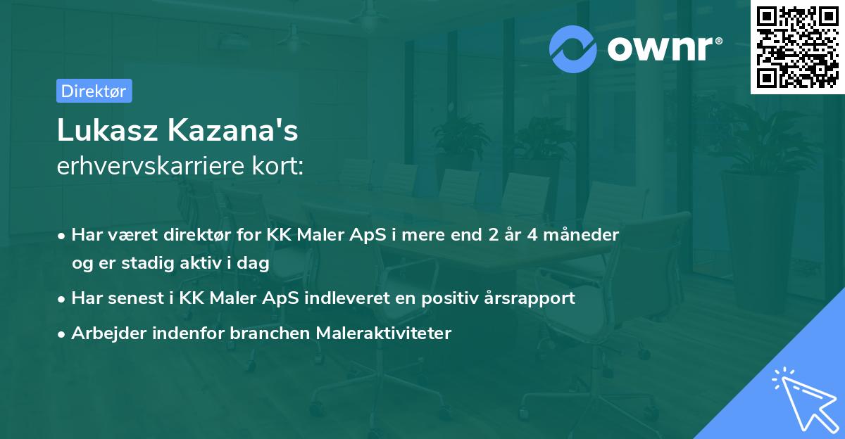 Lukasz Kazana's erhvervskarriere kort