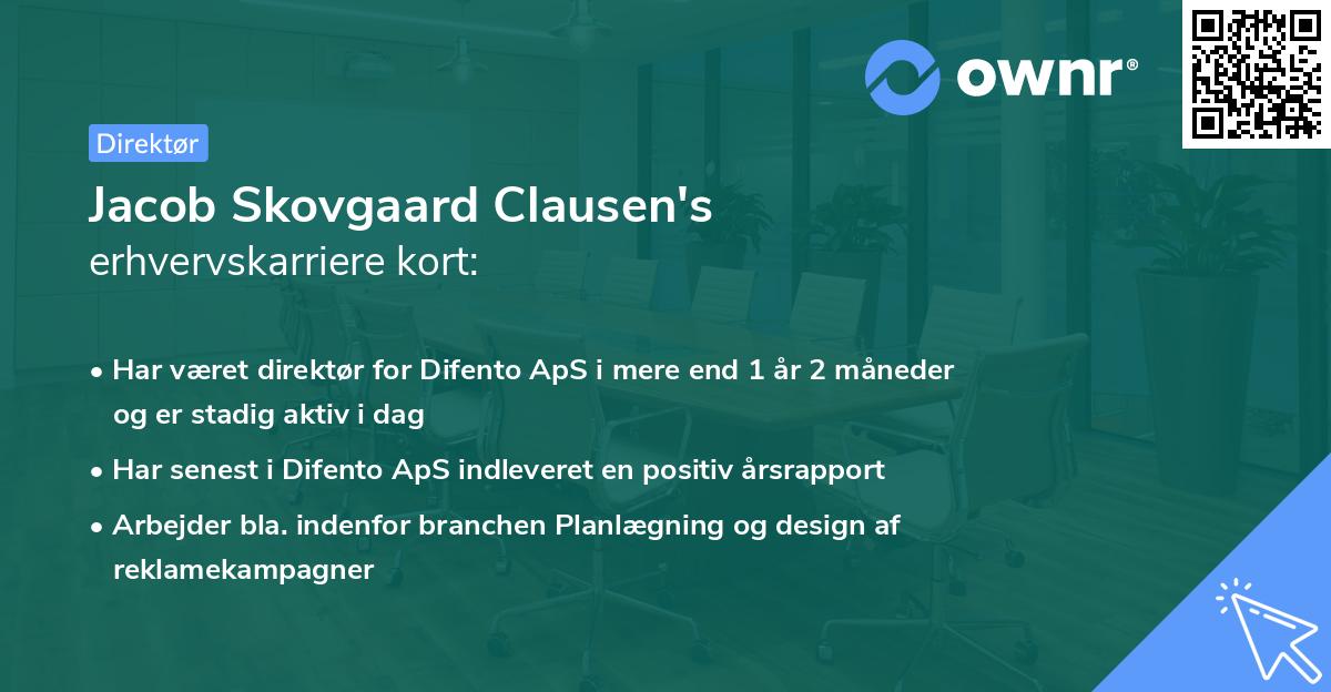 Jacob Skovgaard Clausen's erhvervskarriere kort