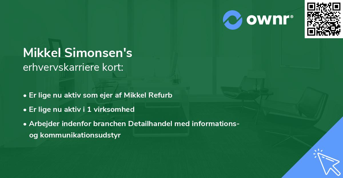 Mikkel Simonsen's erhvervskarriere kort