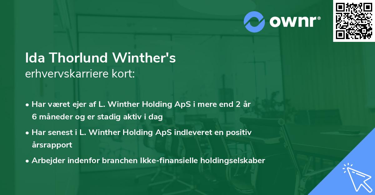 Ida Thorlund Winther's erhvervskarriere kort