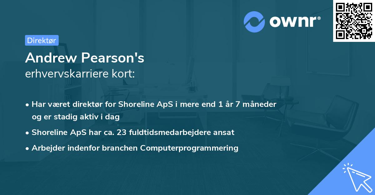 Andrew Pearson's erhvervskarriere kort
