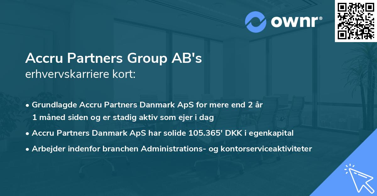 Accru Partners Group AB's erhvervskarriere kort