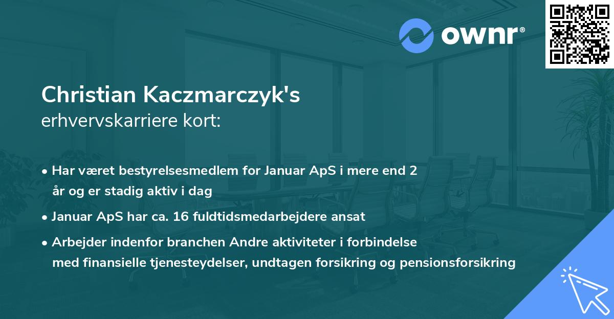 Christian Kaczmarczyk's erhvervskarriere kort