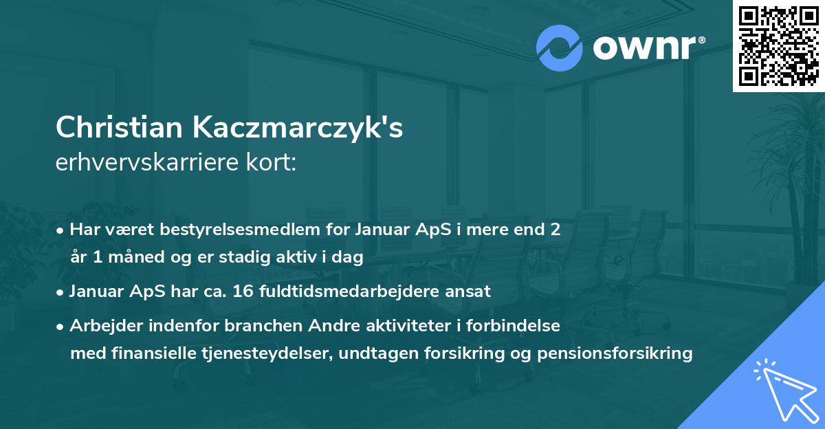 Christian Kaczmarczyk's erhvervskarriere kort