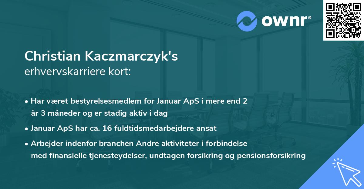 Christian Kaczmarczyk's erhvervskarriere kort