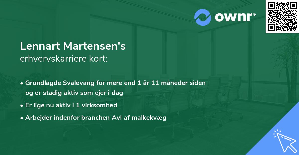 Lennart Martensen's erhvervskarriere kort