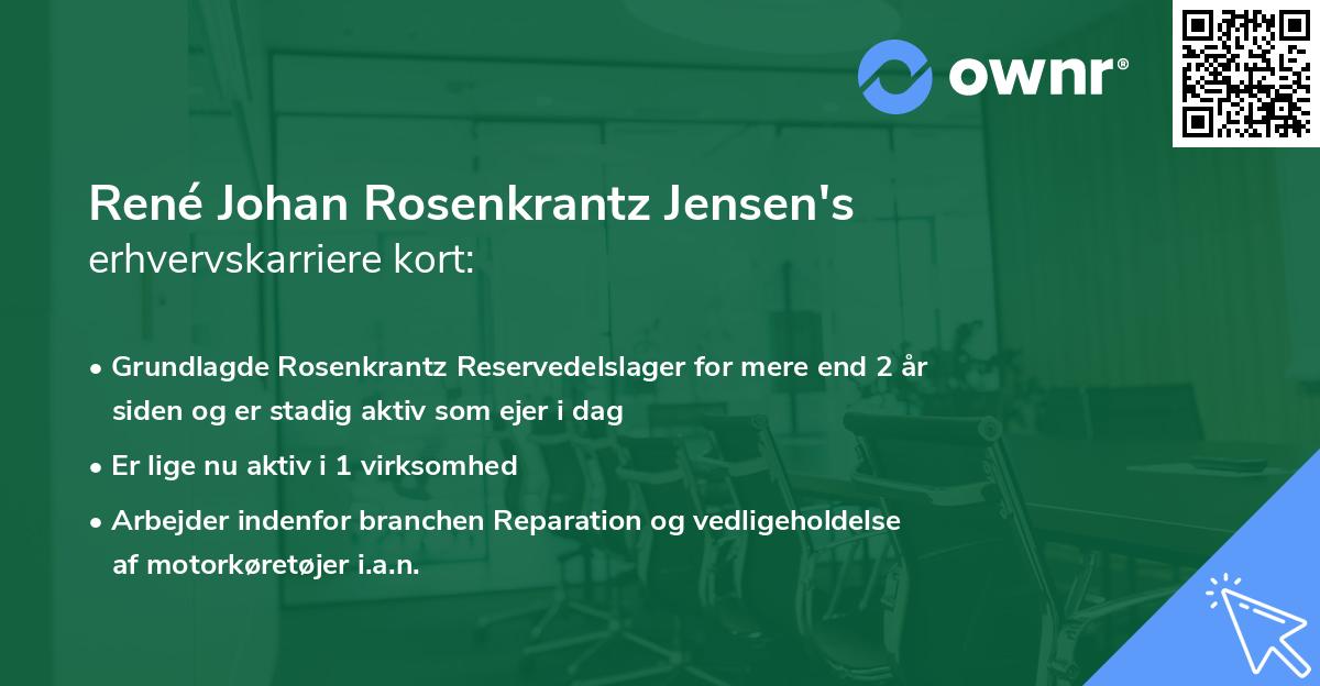 René Johan Rosenkrantz Jensen's erhvervskarriere kort
