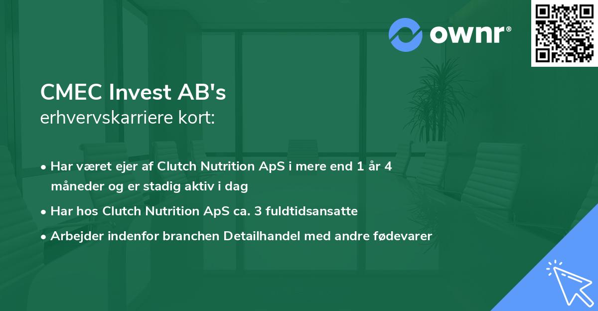 CMEC Invest AB's erhvervskarriere kort