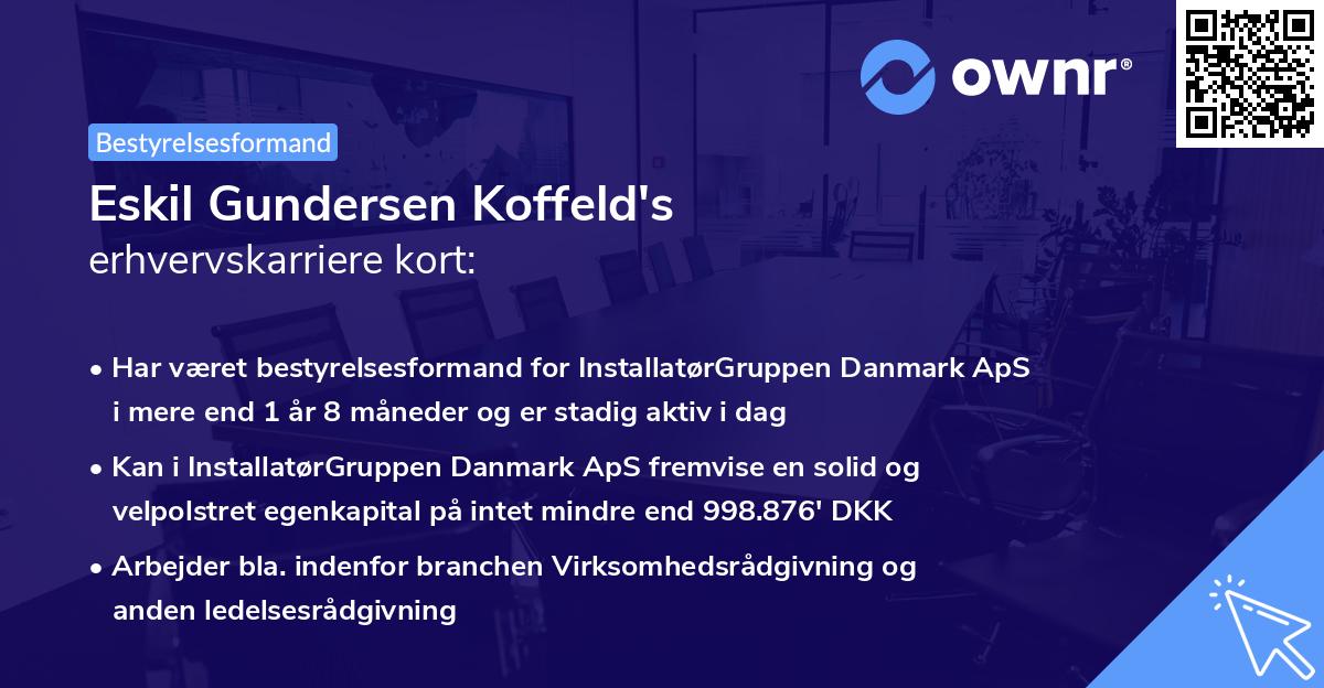 Eskil Gundersen Koffeld's erhvervskarriere kort