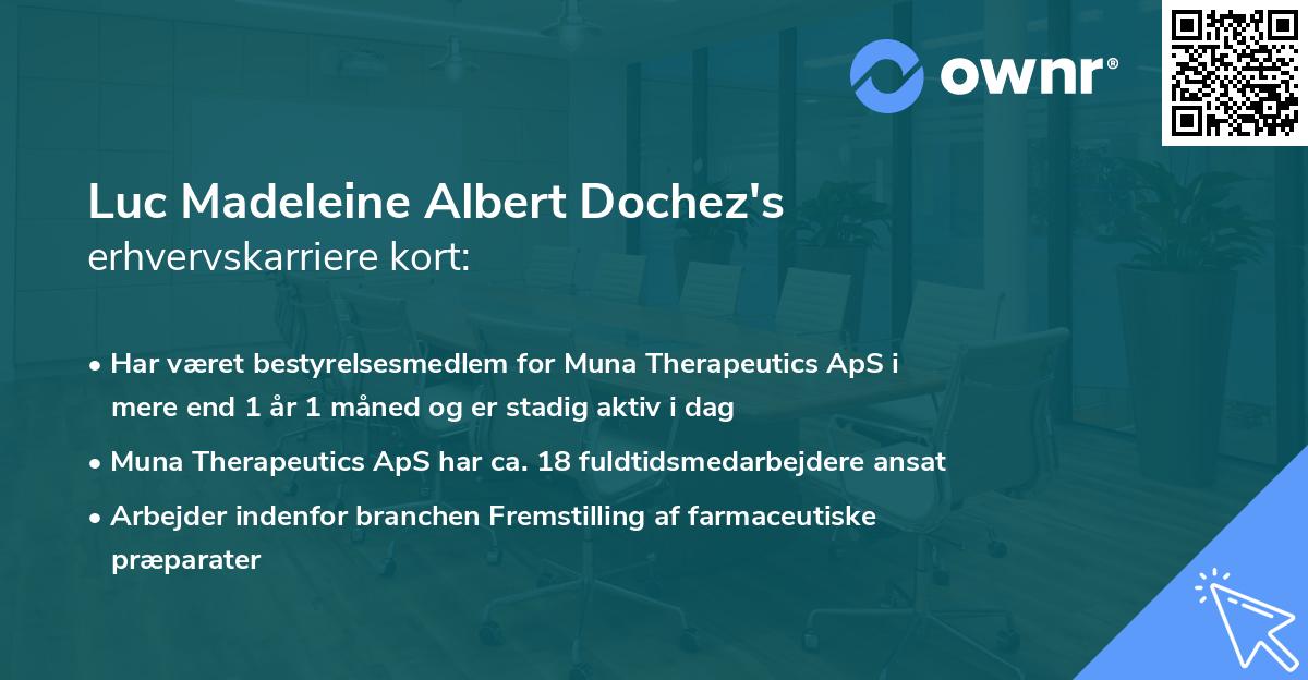 Luc Madeleine Albert Dochez's erhvervskarriere kort