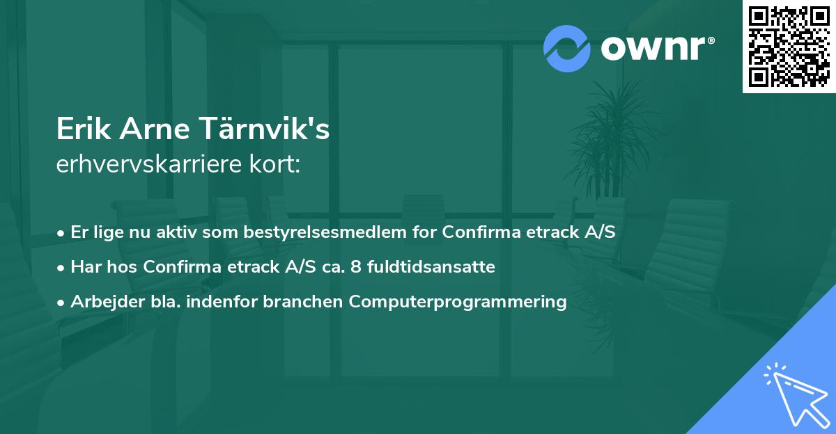 Erik Arne Tärnvik's erhvervskarriere kort