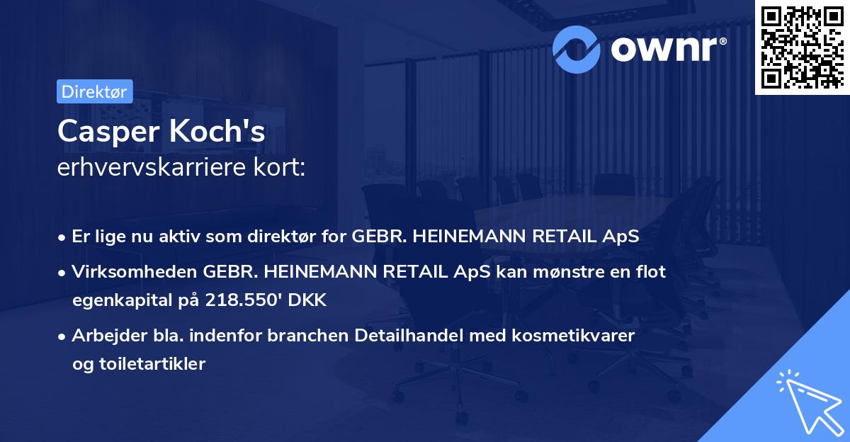 Casper Koch's erhvervskarriere kort