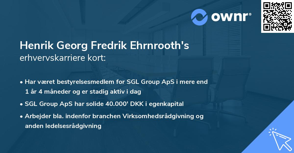 Henrik Georg Fredrik Ehrnrooth's erhvervskarriere kort