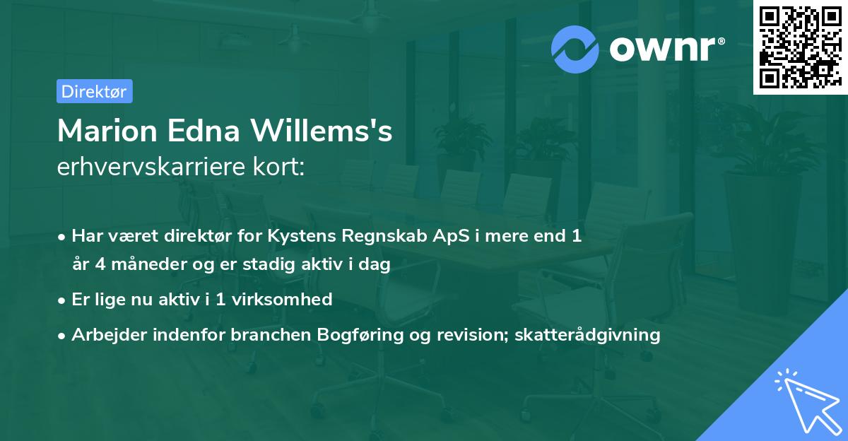 Marion Edna Willems's erhvervskarriere kort