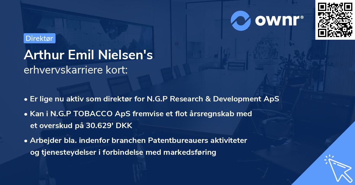 Arthur Emil Nielsen's erhvervskarriere kort