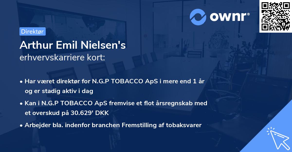 Arthur Emil Nielsen's erhvervskarriere kort