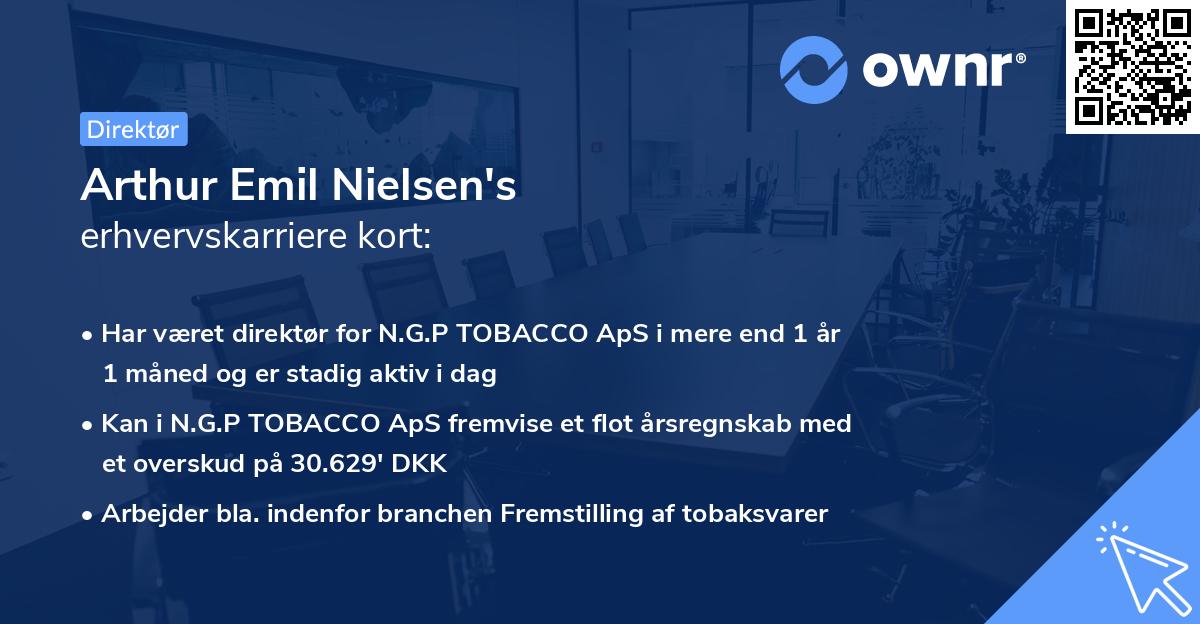 Arthur Emil Nielsen's erhvervskarriere kort