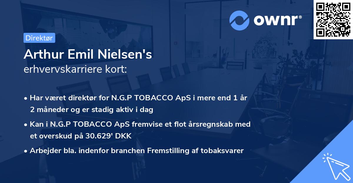 Arthur Emil Nielsen's erhvervskarriere kort