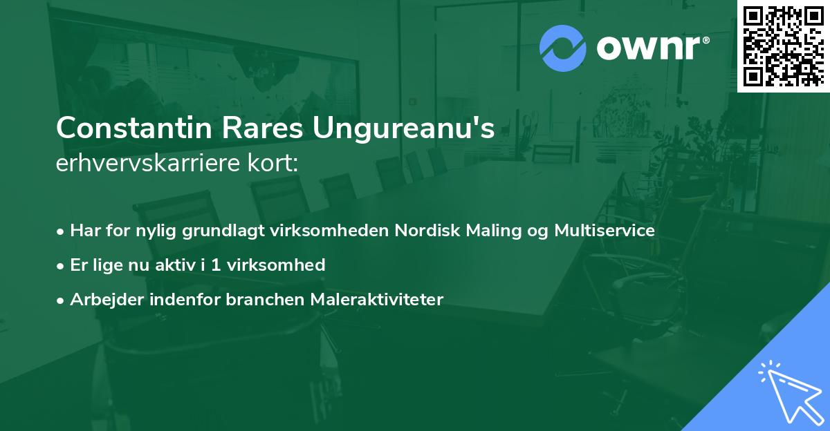 Constantin Rares Ungureanu's erhvervskarriere kort