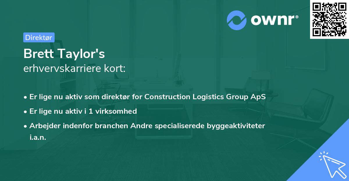 Brett Taylor's erhvervskarriere kort