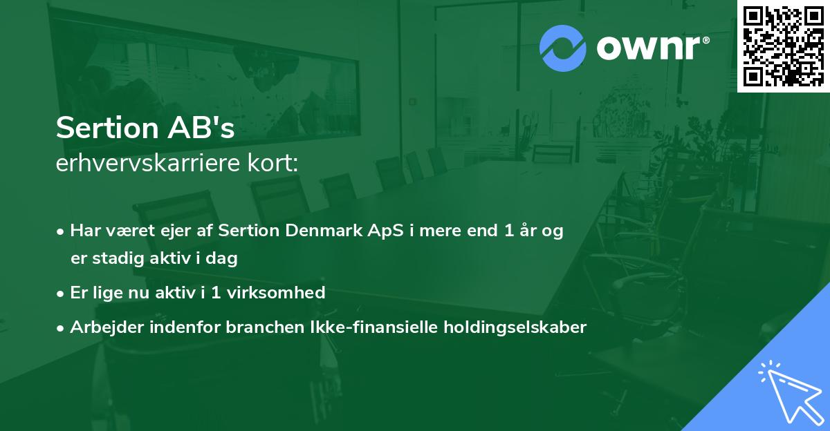 Sertion AB's erhvervskarriere kort