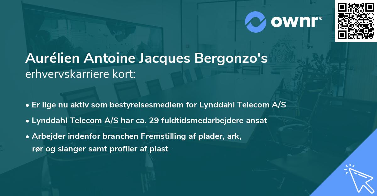 Aurélien Antoine Jacques Bergonzo's erhvervskarriere kort