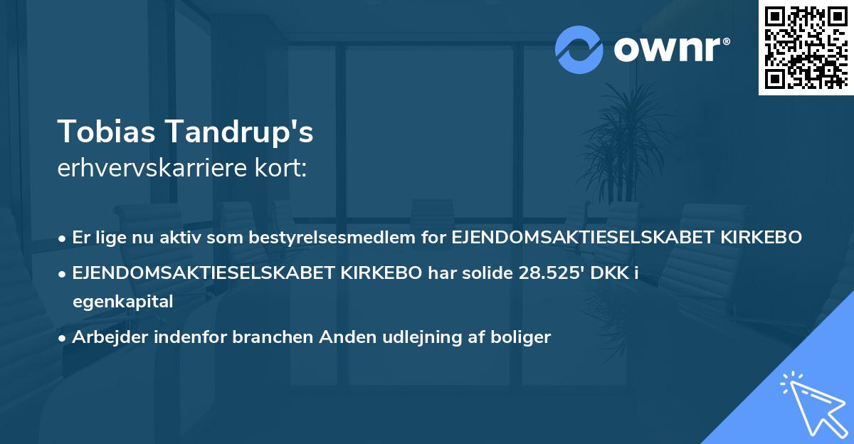 Tobias Tandrup's erhvervskarriere kort