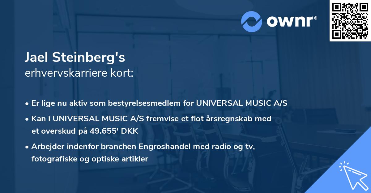 Jael Steinberg's erhvervskarriere kort