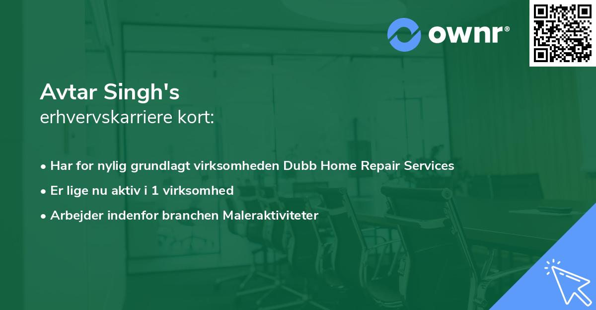 Avtar Singh's erhvervskarriere kort