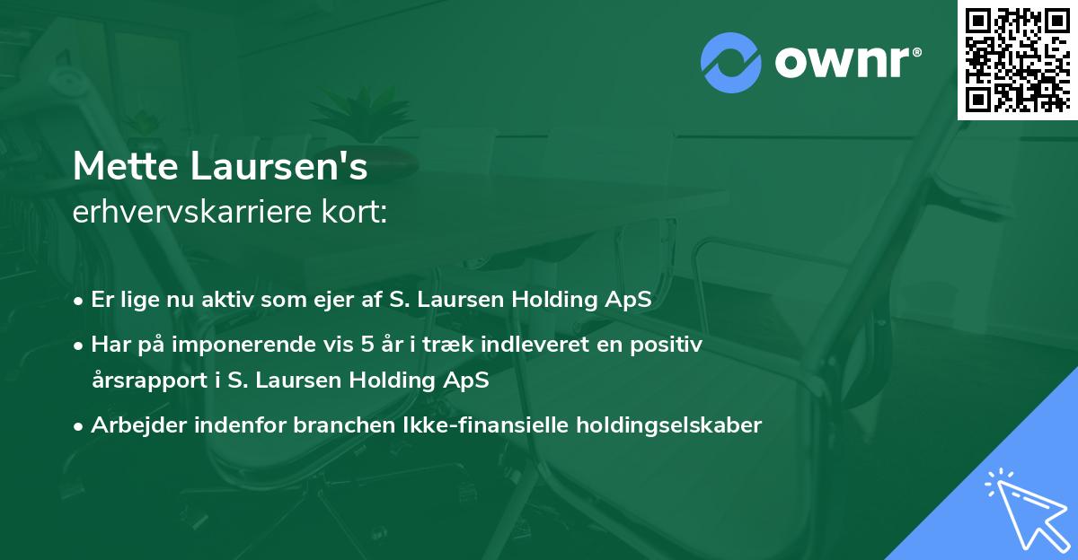 Mette Laursen's erhvervskarriere kort