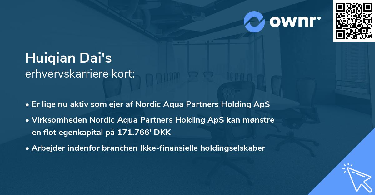 Huiqian Dai's erhvervskarriere kort